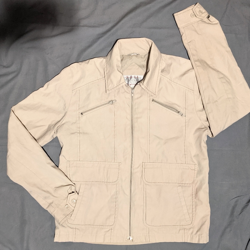 Vntg Westchester Classics Men's Beige Mod Light Weight Jacket 38Reg